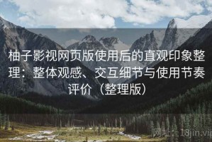 柚子影视网页版使用后的直观印象整理：整体观感、交互细节与使用节奏评价（整理版）