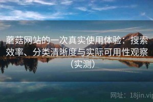 蘑菇网站的一次真实使用体验：搜索效率、分类清晰度与实际可用性观察（实测）