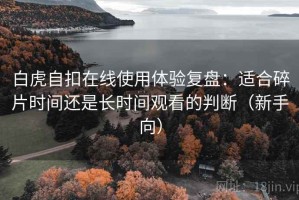 白虎自扣在线使用体验复盘：适合碎片时间还是长时间观看的判断（新手向）