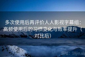 多次使用后再评价人人影视字幕组：高频使用后的习惯变化与效率提升（对比后）