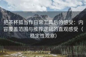 把茶杯狐当作日常工具后的感受：内容覆盖范围与推荐逻辑的直观感受（稳定性观察）